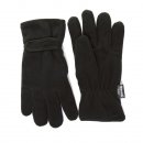 Wholesale black thinsulate fleece gloves with velcro adjuster