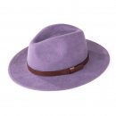 Wholesale ladies purple wool fedora with faux leather band
