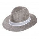 Wholesale mens fedora hat with detailed band in grey developed from polyester