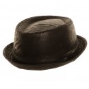 Wholesale black worn look porkpie in unisex size