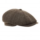 Wholesale mens 8-panel herringbone tweed cap