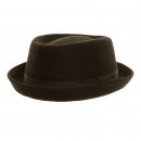 Wholesale unisex wool felt porkpie in black