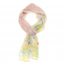 Wholesale pink multi flower print lightweight scarf