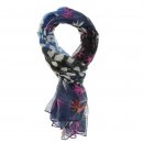 Wholesale blue bird of paradise print lightweight scarf