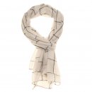 Wholesale cream checked print lightweight scarf