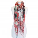 LS156 - PK12 LADIES BLUE/PINK DOG PRINT SCARF