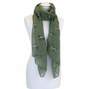 LS157 - PK12 LADIES NAVY/SAGE HORSE PRINT SCARF