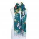 LS159 - PK12 LADIES TEAL/GREY BUTTERFLY REVERSIBLE/TASSEL