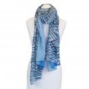 LS165 -PK12 LADIES BLUE/PINK ABSTRACT REVERSIBLE SCARF