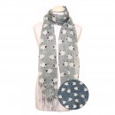 LS192 -PK12 LADIES LIGHT WEIGHT SHEEP PRINT SCARF