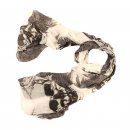 Wholesale white large skull print lightweight scarf