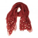 Wholesale ladies sabrina red stud lightweight scarf