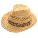 Wholesale mens straw trilby with ornate band