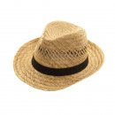 Wholesale mens straw fedora with black band