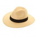 Bulk unisex straw fedora with black band