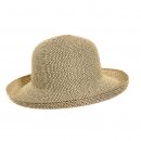 Wholesale straw short brim hat with turn up brim in brown