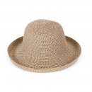 Wholesale straw short brim hat with turn up brim in natural