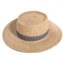 Wholesale brown wide brim straw sun hat with band