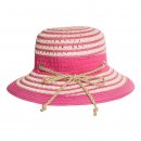 Pink straw hat with self colour band available for wholesale purchase from hat supplier