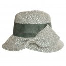 Wholesale ladies straw hat with bow detail in green