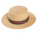 Wholesale ladies straw boater hat with purple band