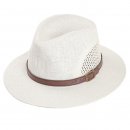 Wholesale adults unisex straw fedora hat with faux leather band