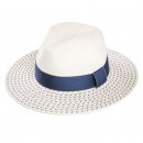 Wholesale white ladies straw fedora hat with detailed brim