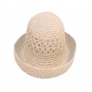 Wholesale white adult neutral straw hat with turn up brim