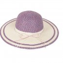 S518- LADIES STRAW WIDE BRIM COLOURED HAT