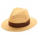 S532 - ADULTS STRAW FEDORA WITH RIBBON BAND