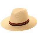 S533- PK OF 6 ADULTS STRAW FEDORA WITH STRIPE BAND