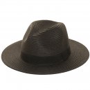 S534BK- PK OF 6 STRAW FEODRA HAT WITH SELF COLOUR BAND