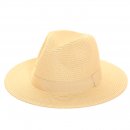 S534NT- PK OF 6 STRAW FEODRA HAT WITH SELF COLOUR BAND