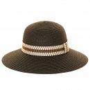 S539- PK OF 12 SHORT BRIM STRAW HAT WITH DETAIL BAND