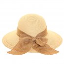 S543- PK OF 12 WIDE BRIM STRAW HAT WITH HESSIAN BAND