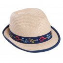 Wholesale boys straw trilby with dino print band