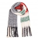 Wholesale ladies oversized scarf with large checks in grey and red