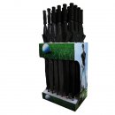 Wholesale windproof black golf umbrellas in display box