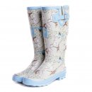 Wholesale womens bird printed matt rubber wellington