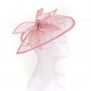 Wholesale sinamay fascinator on headband with petal bow in green