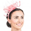 Wholesale fascinator headband with loops & feathers in pink