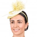 Wholesale sinamay fascinators with double disc design and feather quill & netting