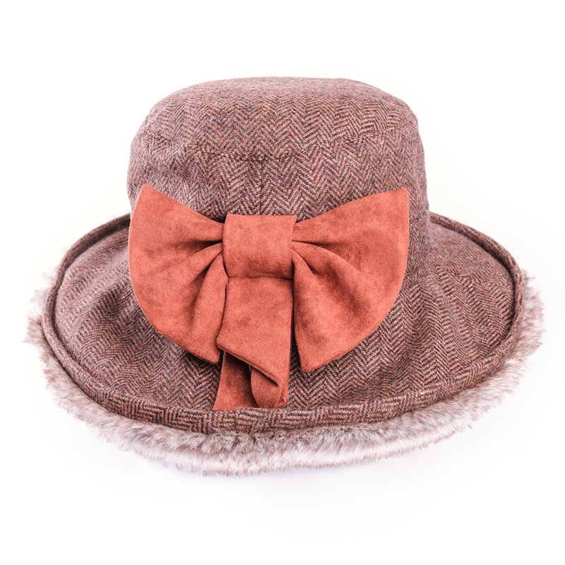 Wholesale Tweed Hats Ae57 Ladies Tweed Wide Brim Hat