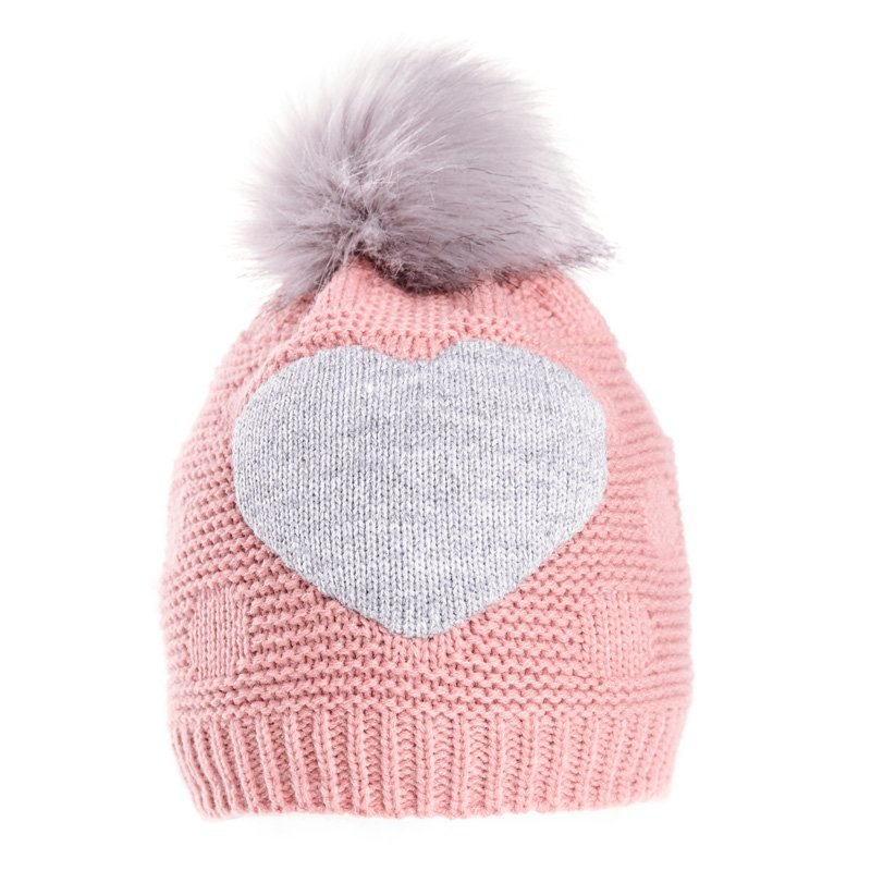 pink bobble hat
