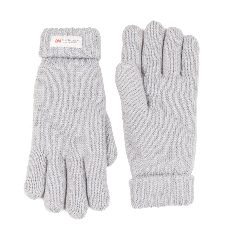 Gants femme gris - Fine knitted gloves dark heather par Barts.