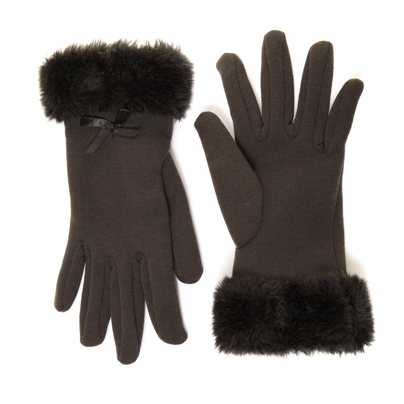 Wholesale glovesGL61Women's gloves with faux fur cuff SSP Hats