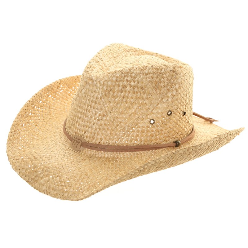 Wholesale straw hats-S49-Adults' unisex straw cowboy - SSP Hats